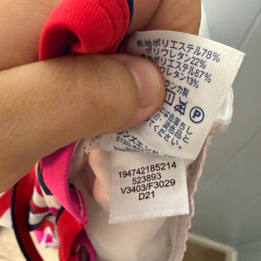 Lands' End Pink Red Navy Umbrella Print One Piece Swimsuit Size 6 Crossback - Picture 9 of 9